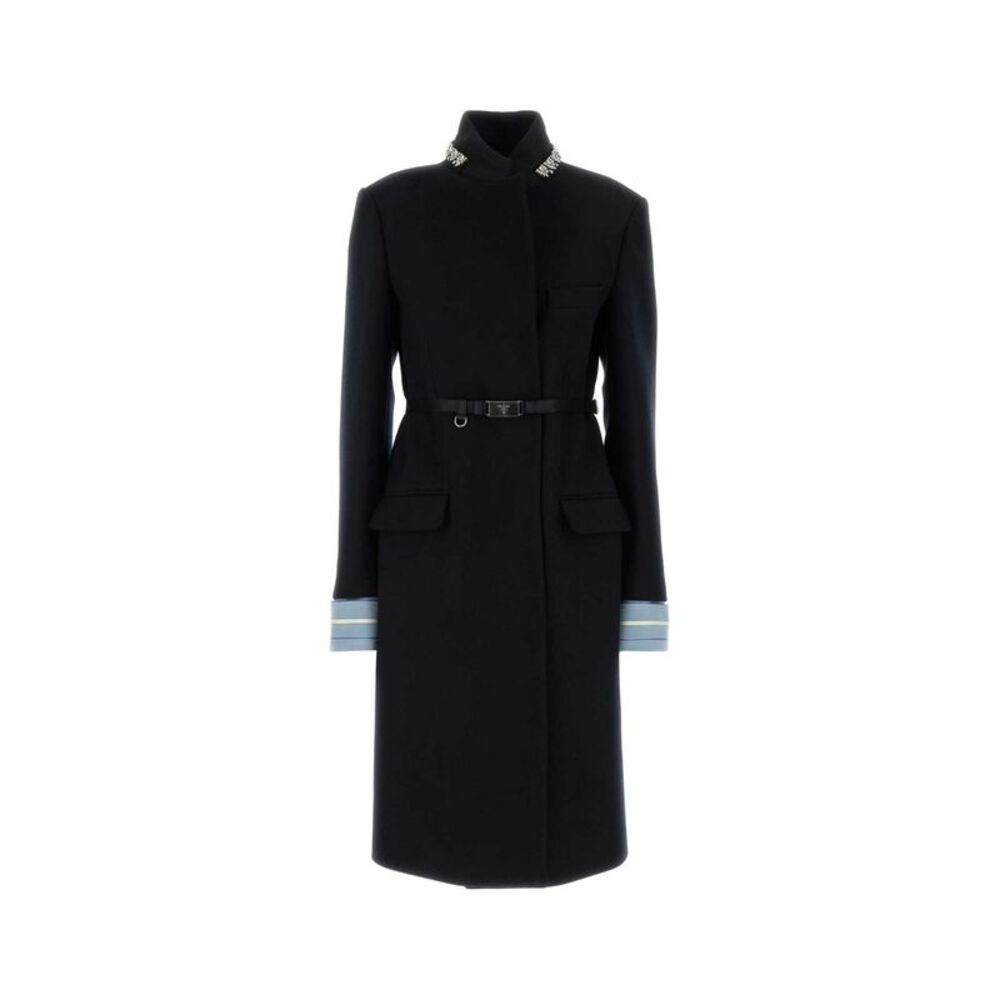 Prada Women Midnight Blue Wool Coat